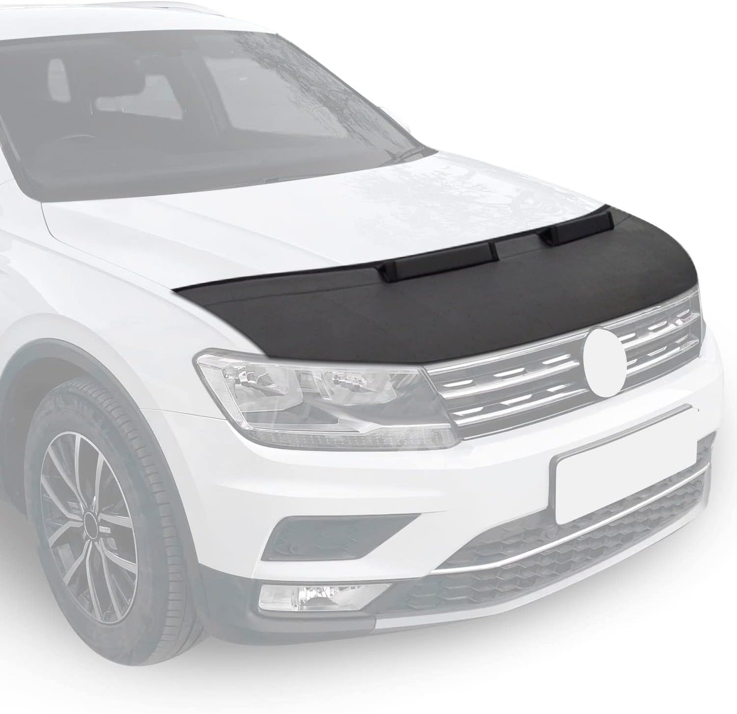 OMAC Car Bonnet Mask Hood Bra for Toyota Yaris 2013-2020 Black 1 Pc