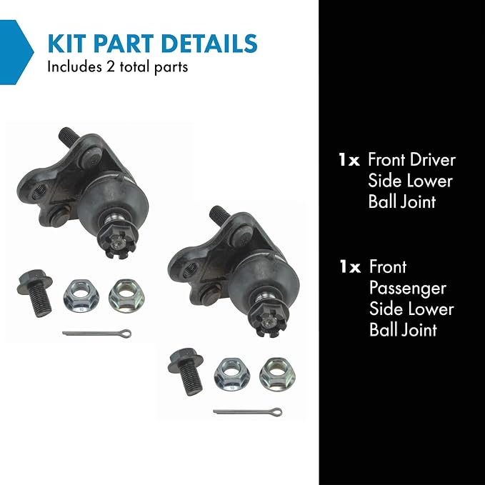 TRQ Front Lower Ball Joint Set Compatible with 1993-1995 Geo Prizm Toyota Corolla