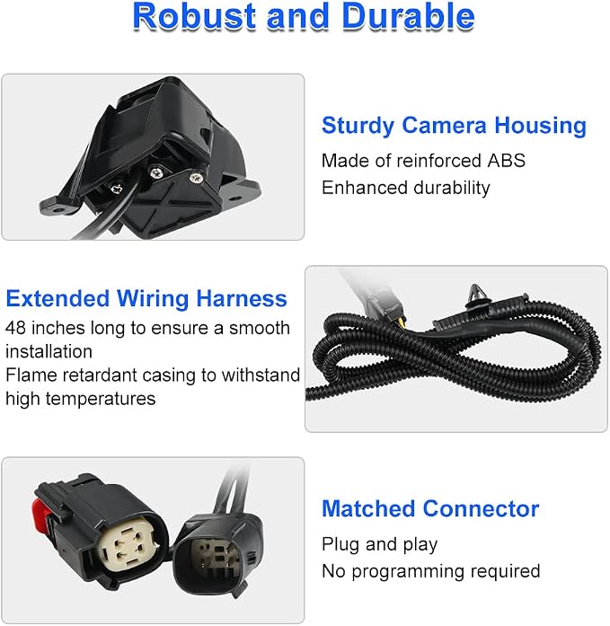 JDMON Backup Camera Replacement for 2007-2013 Chevy Silverado 1500/GMC Sierra 1500, 2011-2014 Silverado 2500 3500/Sierra 2500 3500 Reverse Park Assist Camera Replacement for 20837341 20986601 23146157