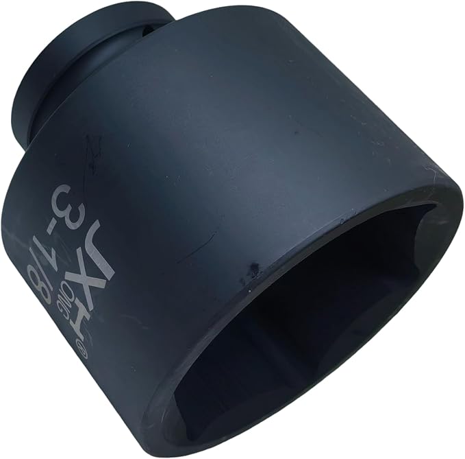 1" Drive 3-1/8" Jumbo Impact Socket, 6-Point, Heat Treated Cr-Mo Alloy Steel