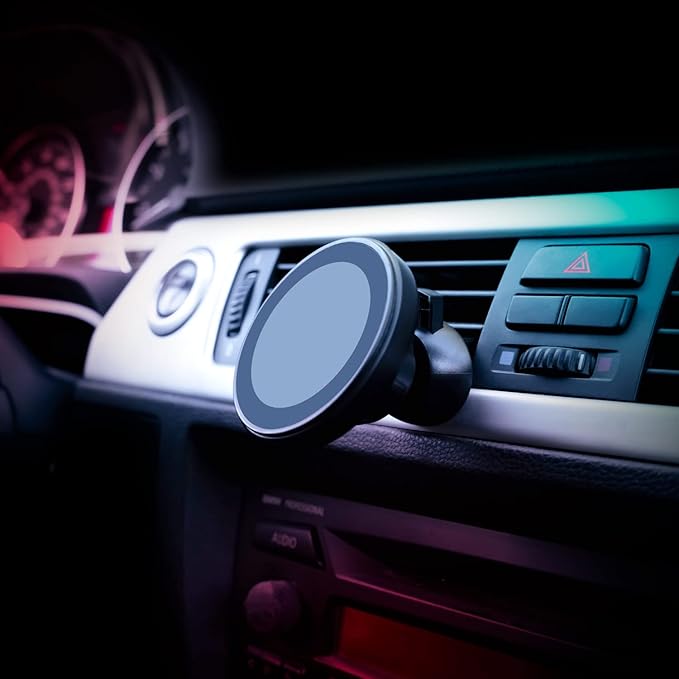PhoneSuit Magnetic Car Dock for MagSafe & iPhone Wireless Charging | Strong Neodymium Magnets | 15 Watt Fast Charging | | Include USB Car Charger | Air Vent Adapter | iPhone 15/14 / 13/12 & More