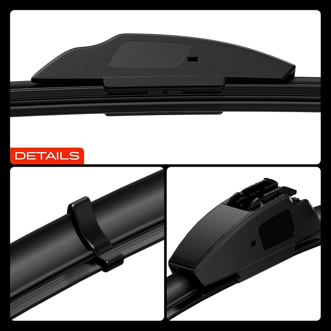 A-Premium 26"/18"/11" Windshield Wiper Blades Compatible with Hyundai Santa Fe 2024 - Front Rear Wipers Blade Set for Hook/FR_2V Arm Connector, with Wear Indicator & Towel (Pack of 3)