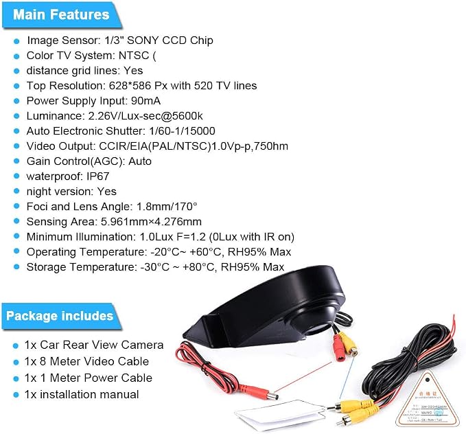 1280x720 Pixels 1000 TV Lines 3rd Brake Light Reversing Camera Brake lamp Parking for Benz Sprinter vito Viano Citroen Dacia Ford Hyundai Isuzu Iveco Mitsubishi Nissan Seat Skoda Toyota VW Crafter T5