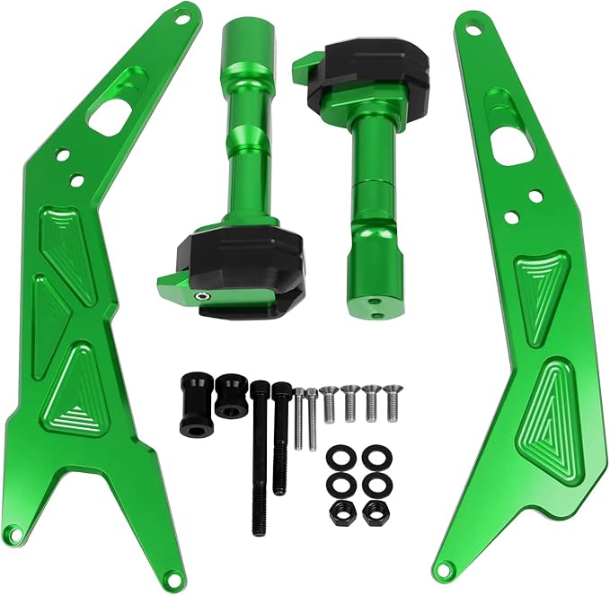 Motorcycle CNC Engine Frame Sliders Falling Protection Replacement for Kawasaki Ninja 300 250 2013 2014 2015 2016 2017 2018(Green)