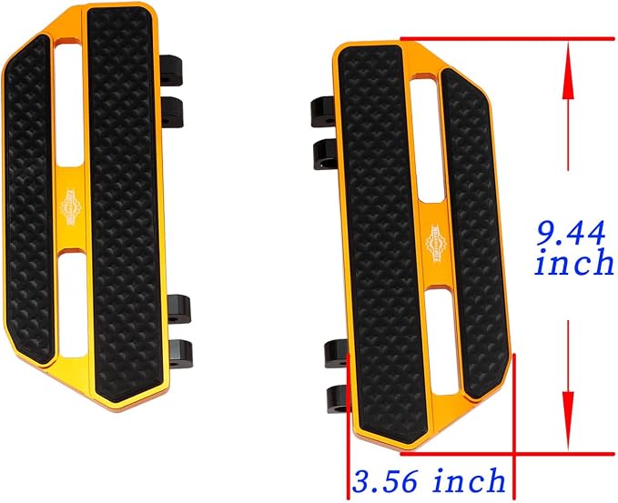 9.5" & 3.6" Rider's Smaller Floor Board, Foot Pedal Floorboard, Aluminum & Silicon Rubber, Compatible with 2024, 2025 CVO Road Glide ST, CVO Street Glide ST, (Gold)