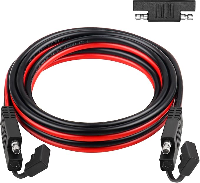 SAE Extension Cable 10AWG 6FT Quick Disconnect Tinned Copper Wire with SAE Connector Wire for Solar Panel, Battery, Tender Motorcycle, Automotive RV, Cars Tractor 10 Gauge