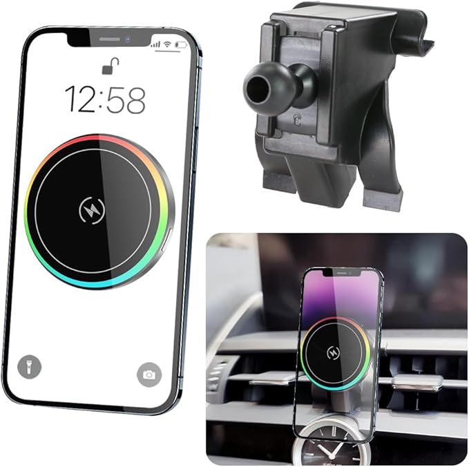 Car Magnetic Phone Mount for Lexus NX 2015 2016 2017 2018 2019 2020 2021 NX300h NX300 NX200t Auto Interior Accessories Best Cellphone Holder Fast 15W Wireless Charger Cell Phones Charging Screen Stand