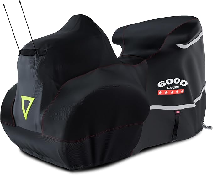 Rosefray Trike Cover,Motorcycle Cover Heavy Duty 600D Waterproof for Trike Models, Tri Glide, and CVO Version, Goldwing, Chidftain, Challenger, Elite Storage, Black