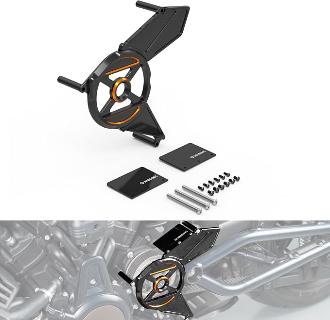 NICECNC Orange Transmission Sprocket Cover Sprocket Protector Aluminum Compatible with Harley Sportster S RH1250S 2021-2024, Nightster RH975 2022-2024, Replacement for 34800055, See Fitments