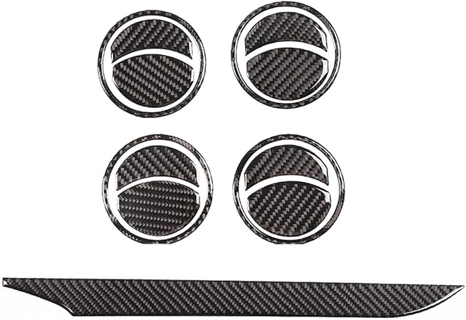 Real Soft Carbon Fiber Car Center Console Passenger Side Instrument Panel/Air Conditioning Outlet Panel Decorative Stickers,for Toyota Tacoma 2016-2020,13PCS (Black)