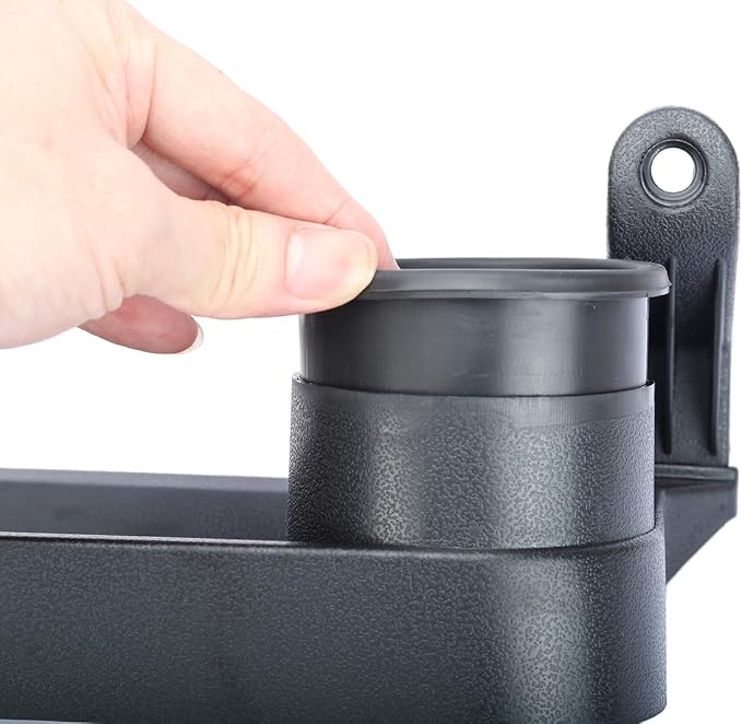 Grab Bar Tray Passenger Side Co-Pilot Handle Expansion Storage Tray Organizer Box Cup Holder Fit for Suzuki Jimny 2019-2025 Interior Accessories (Black Ring)