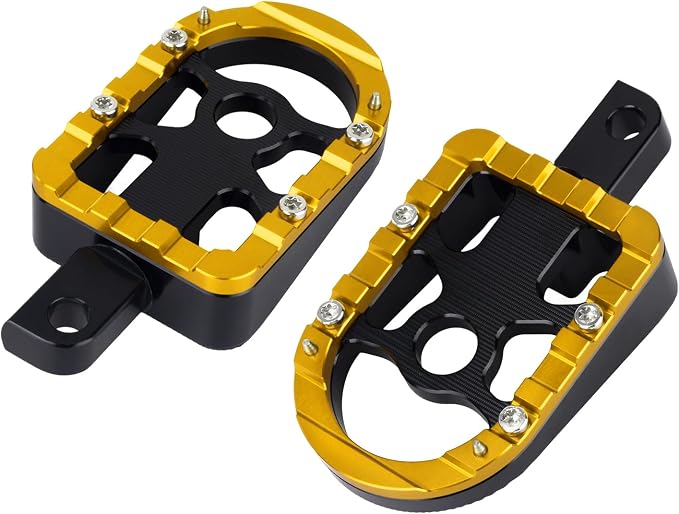 Motorcycle Floorboards Passenger Footboards Wide Foot Pegs Board Pedal Compatible with Touring Electra Road Street Glide Softail Road King Yellow Edge