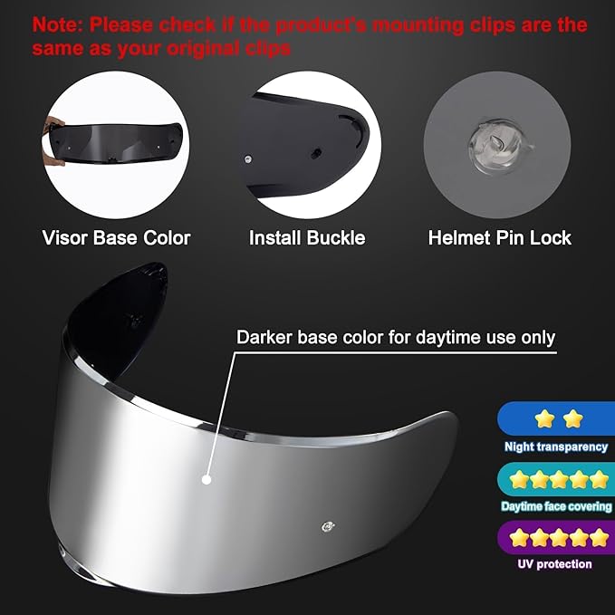 Sedici Strada 2 Visor Strada 3 Face Shield Motorcycle Helmet visor for Sedici Strada 2 Strada 3 FF801 FF397, Deep Silver Visor