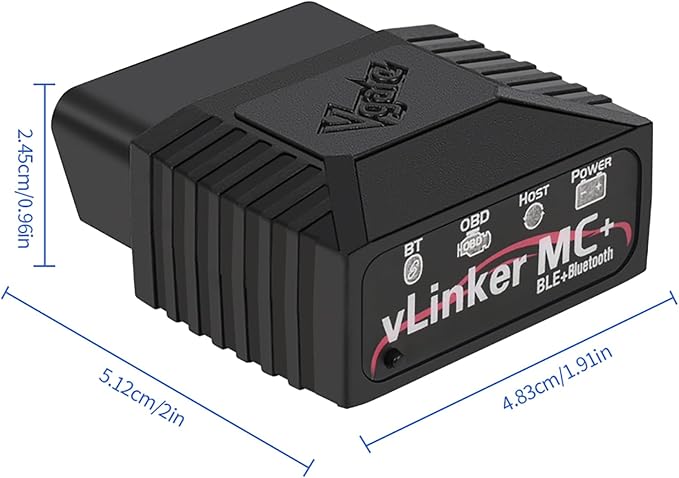 VGATE vLinker MC+ OBDII Bluetooth Adapter Car Wireless OBD2 Scanner All Systems Diagnostic Scan Tool and Code Reader Clear Faults Hacker-Proof for iOS, Android &Windowns