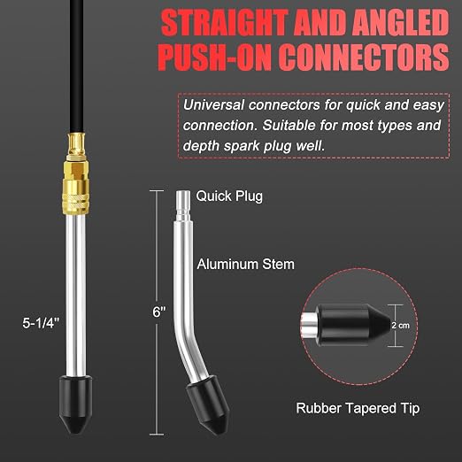 JIFETOR Cylinder Leak Down Tester Kit, Automotive Engine Compression Dual Gauge Leakdown Test Set with 10 12 14 18mm Spark Plugs Universal for Small Engine Motorcycle ATV, Red Case
