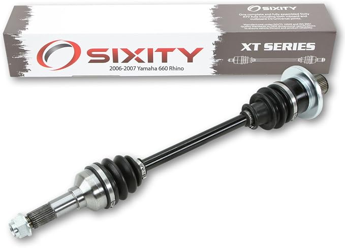 Sixity XT Rear Right CV Axle for Yamaha Rhino 660 2007 - YXR660FW 4X4 | Complete axle assembly with a 5140 chrome steel shaft, inboard and outboard CV joints, fully assembled