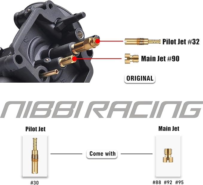 NIBBI PE17 Carburetor with 48mm Air Filters, 17mm carburetor Kit- Fit for 80cc 90cc 100cc Dirt Bike Pit Bike Apollo TaoTao Lifan Kayo SSR