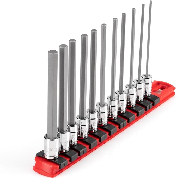 TEKTON Long Hex Bit Socket Set, 11-Piece | SHB90107