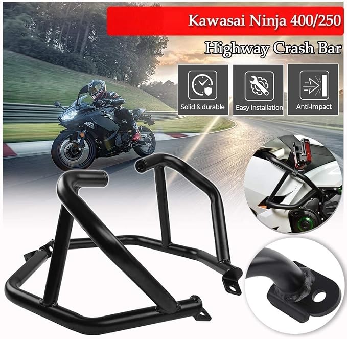Motorcycle Ninja400 Ninja250 Highway Stunt Cage Crash Bar Engine Guard Side Frame Falling Protector Bumper for Ka.wasaki Ninja 400 250 Ninja-400 Ninja-250 2018 2019 2020 2021 2022 2023 Parts