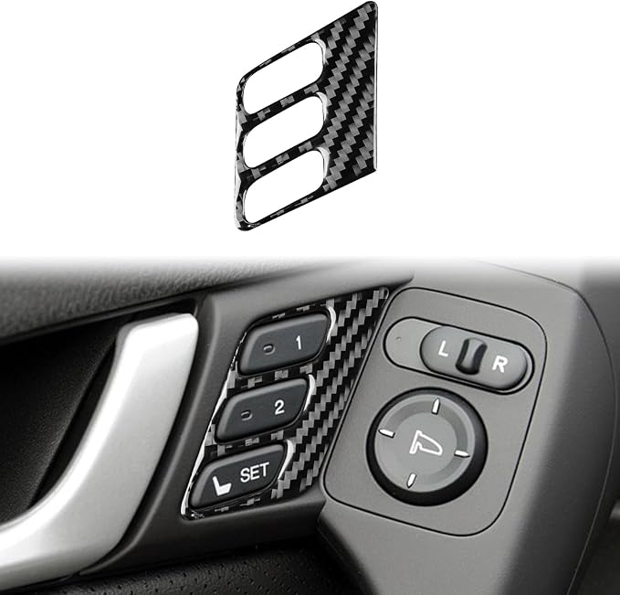 Black Soft Carbon Fiber car Interior Side Door Button Frame 1/Piece Decorative Sticker Suitable for Acura TSX 09-14 Carbon Fiber car Interior