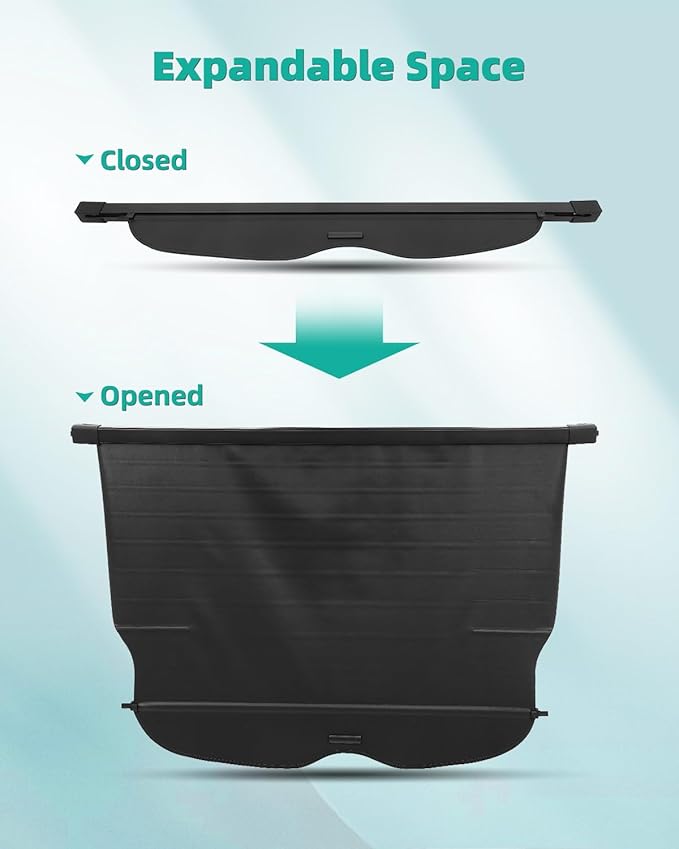 SCITOO Cargo Cover Shade 2011-2019 Fit for Jeep for Grand for Cherokee Accessories Retractable Rear Trunk Anti-Peeping Privacy Security Luggage Cover
