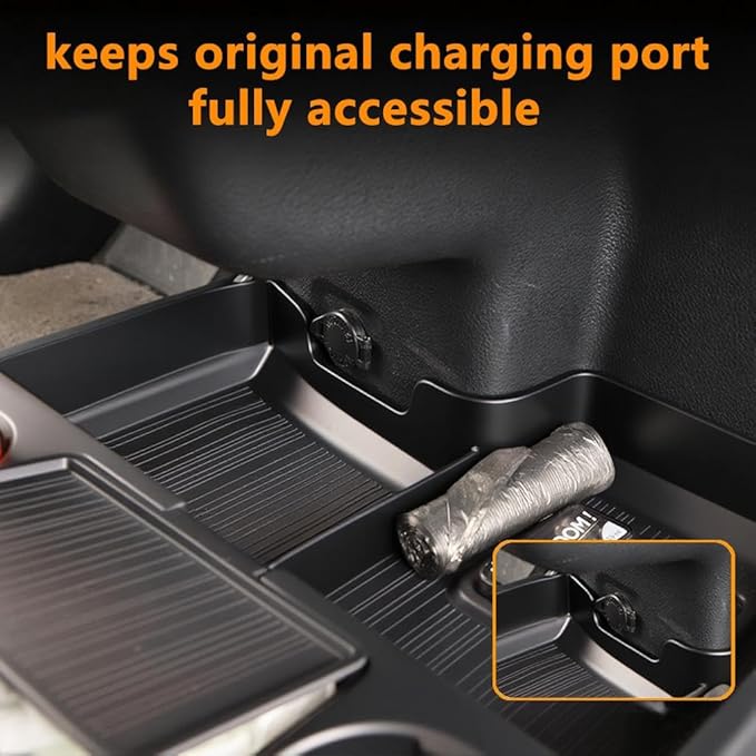 JYCDC Lower Center Console Organizer Compatible with Toyota Sienna 2021–2026, Under Bridge Storage Tray with Cup Holders, Floor Insert Box Interior Accessories (Center Console Organizer)