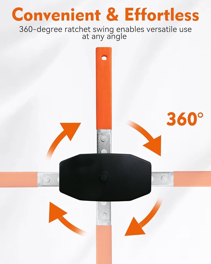Witaxima 4 in 1 Brake Caliper Compression Tool, Upgraded Caliper Piston Compressor Tool with 360° Swing Ratchets, Brake Pad Spreader, Includes 4 Brake Caliper Hangers for Car Brake Repair Orange