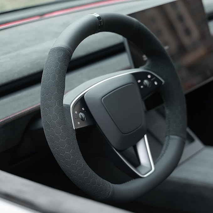 MEWANT Stitching Steering Wheel Cover for Tesla Model 3 Highland 2025 Model Y Juniper Tesla Model Y Juniper Accessory