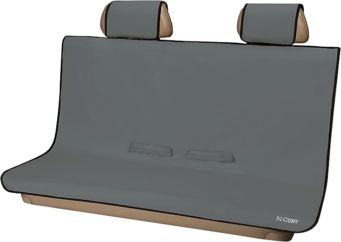 CURT 18510 Seat Defender 58-Inch x 55-Inch Grey Waterproof Universal Bench Car Seat Cover Protector