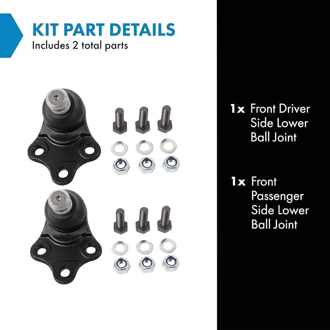 TRQ Front Lower Driver and Passenger Side Ball Joint Set Compatible with 2016-2018 Volvo S60 Cross Country 2015-2018 V60 Cross Country 2010-2017 XC60 2008-2016 XC70