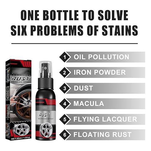 Multi-Functional Wheel Hub Renewal Agent, Rayhong Rust Remover Spray, Multifunctional Metal Rust Remover, Iron Powder Remover, Quickly Clean Car Rust Stains (100ml, 5pcs)