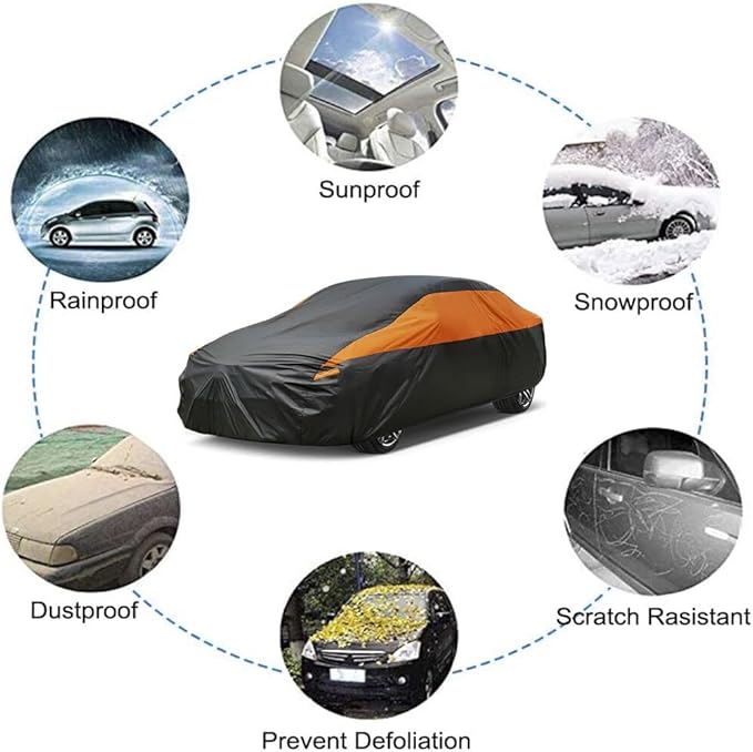 GUNHYI Car Cover for Automobiles All Weather Waterproof, Universal Fit Sedan Chevrolet Caprice, Buick Roadmaster/Riviera, Ford Crown Victoria, Cadillac DTS etc, Length Up to 218 Inch