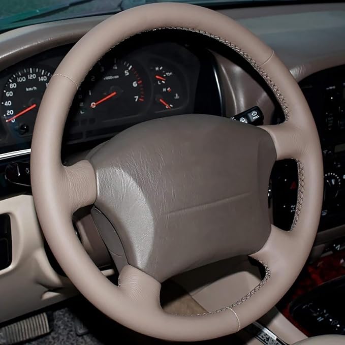 Loncky Leather Steering Wheel Cover for Toyota 4Runner 2003-2009 / Tacoma 2005-2011 /Tundra 2003-2006 /Sienna 2004-2010/Highlander 2004-2007 /Sequoia 2003-2007 /Camry 2005 2006 /Land Cruiser 2003-2007