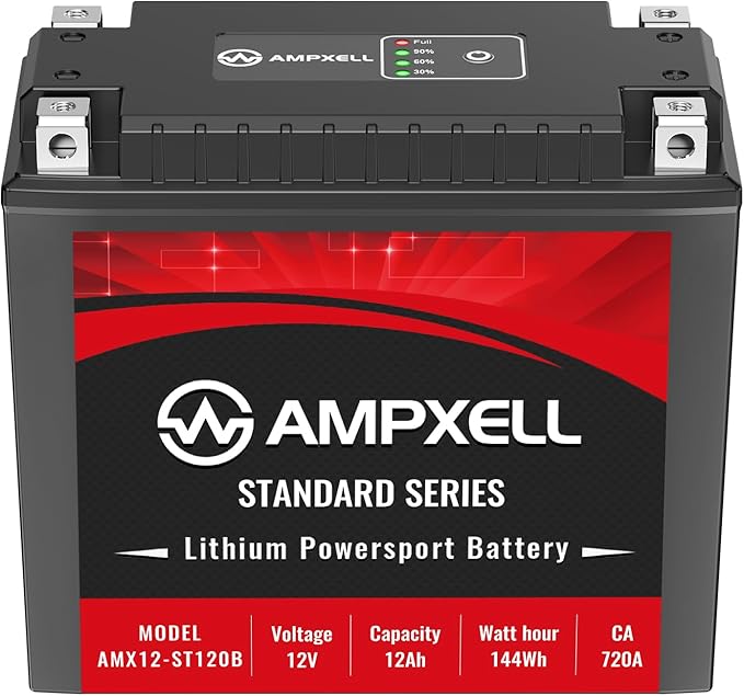 YTX20L-BS Lithium Motorcycle Battery, 12V 12Ah 720 CCA 4.8 lbs Lightweight, Powersports Replacement for ATV UTV Scooter Generator