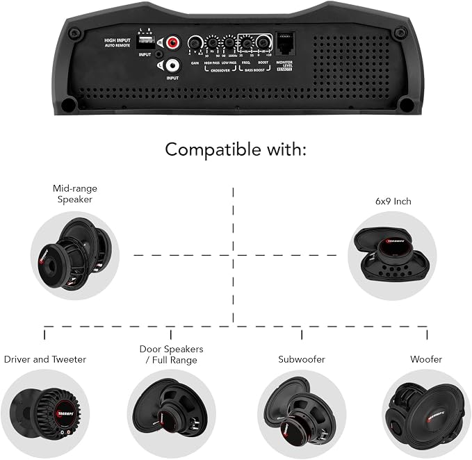 Taramps MD 1200.1 Channel 1200 Watts RMS 1 Ohm Car Amplifier