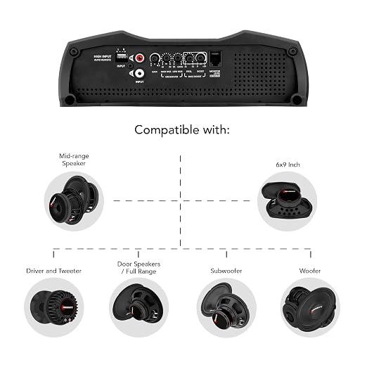 Taramps MD 1200.1 Amplifier 2 Ohms 1200 Watts RMS 1 Channel Full Range Car Audio System, Monoblock, LED Monitor Indicator, Class D Great for Subwoofer