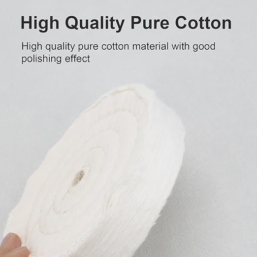 SCOTTCHEN Cotton Buffing Wheel 6 inch Extra Thick Spiral Sewn Polishing Pad for Bench Grinder Tool with 1/2" Arbor Hole(70 Ply) 1PCS