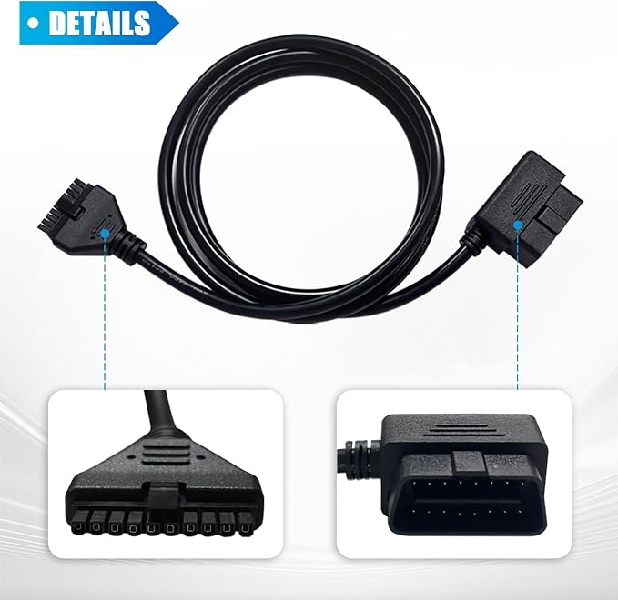 OBD2 16 Pin to 10 Pin Diagnoatic Cable Adapter,Compliant ECM w/DOT,Compatible with PT30 ELD Logbook for Freightliner, Ken Worth, Peterbilt,Westernstar Trucks,Work with ELD Devices for Truckers