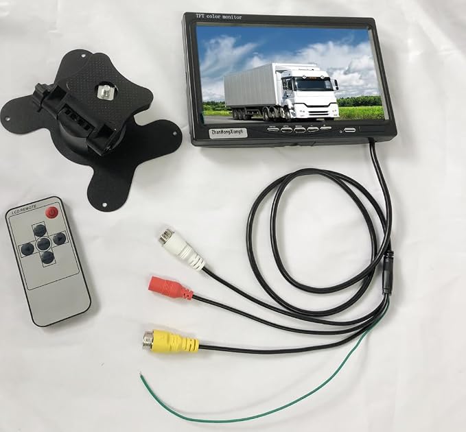 AHD 1080P Vehicle Backup Camera and 7 inch IPS Screen Monitor System, 2X Wired Car Rear View Mirror Camera 4 Pin with 15m20m Cable for RV Truck Camper Semi Box