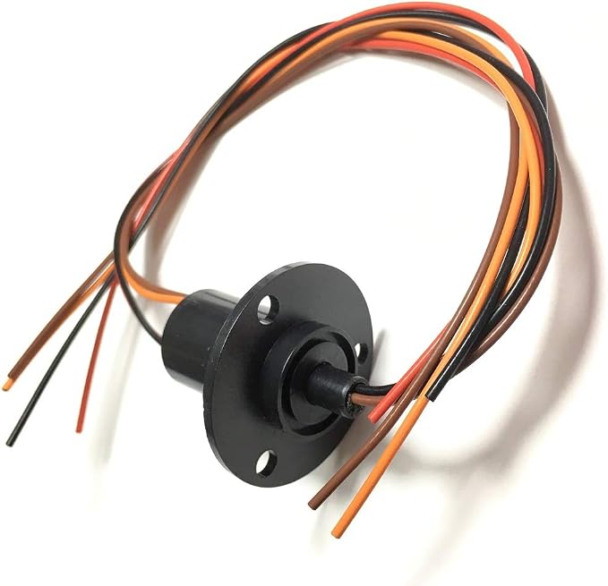 Taidacent 3 Wires 4 Wires 5A 10A 15A 30A Electrical Slip Ring Collector Ring Rotary Electrical Contact Joint Rotary Connector Commutator (4 Wires 10A Diameter 22mm)