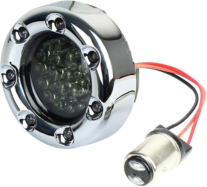 Eagle Lights Infinity Beam 2 Inch Rear LED Turn Signals and Brake Lights with LED Ring Covers Compatible With Harley Davidson® Motorcycles - Chrome / 1157 Base