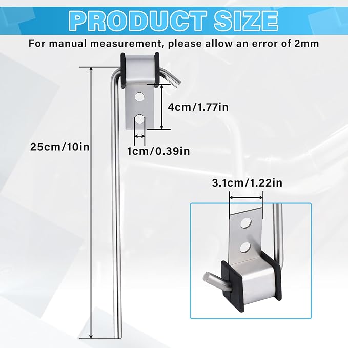 Universal Exhaust Hanger Rod Heavy-duty Stainless Steel Exhuast Pipe Hanger Rod Weld On Exhaust System- 3/8" Rod 10" Long(2 PCS)