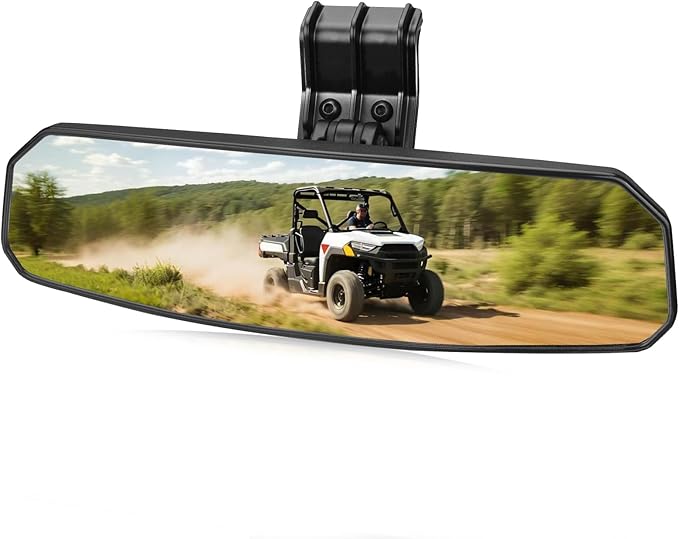 SHEJISI UTV Rear View Mirror Compatible with Can Am Defender HD10 HD9 HD8 HD7 HD5,Polaris Ranger 500 570 900 XP 1000 XP/Crew, No Drilling Modification, Easy Installation, Clear and Large Field of View