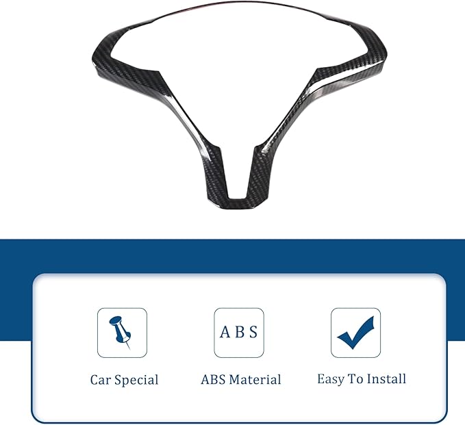 Car Steering Wheel Protection Cover Interior Accessories Decoration Kit Trim for Model X Model S 2014-2024（Imitation Carbon Fiber Pattern）