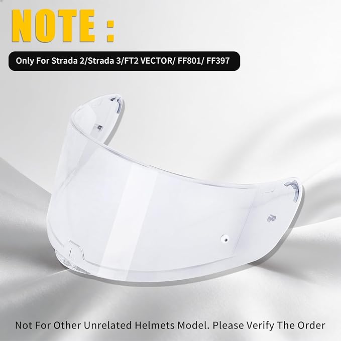 Helmet Visor Shield for SEDICI Strada II and Strada 3 /FF397/FF801 Motorcycle Helmets Visor (Clear)