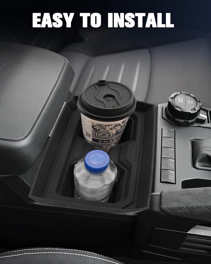 2026 Tacoma Center Console Cup Holder Inserts with Compartment Cover, Non-Slip Silicone to Prevent Spills Scratches & Hidden Storage Organizer for 4th Gen Toyota Tacoma Accessories 2026 2025 2024