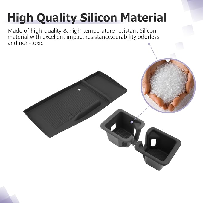 LUWU 3-Pack 2026 Lexus TX350 Accessories - Compatible with Lexus 2024 2025 2026 TX TX350/TX500h/TX500h+ Accessories Wireless Charging Anti-Slip Mat - Center Console Cup Holder Silicone Material