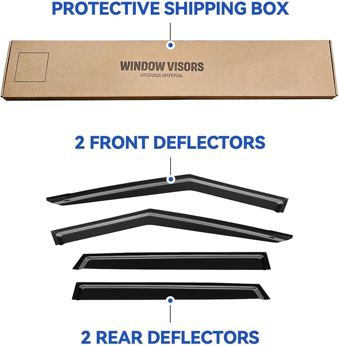 YQAUTEC Window Visors Rain Guards for 2021 2022 2023 2024 2025 2026 Kia Seltos, Out-Channel Window Vent Wind Deflectors Visors Shades for 21-26 Seltos LX S EX S SX Turbo X-Line