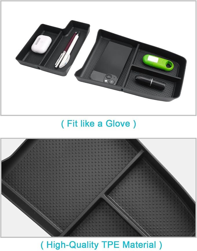 CDEFG 2Pcs for 2025 2026 BMW X1 Center Console Organizer for 2023 2024 2025 2026 BMW X1 U11 (xDrive28i/ M35i) Accessories Lower Console Organizer TPE Storage Box