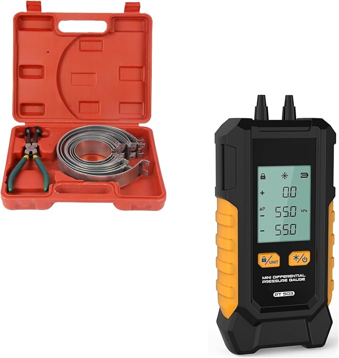 Digital Manometer HVAC PT503 & Engine Piston Ring Compressor Tool